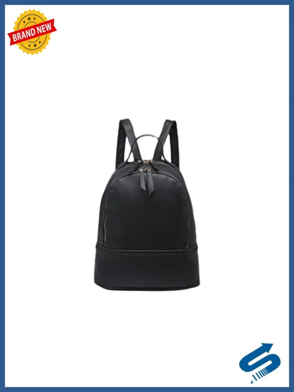 Small Mini Vegan Leather Backpack Purse w/ Stitch Detail & Pockets